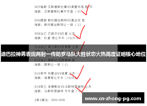 迪巴拉神勇表现两射一传助罗马队大胜状态火热再度证明核心地位